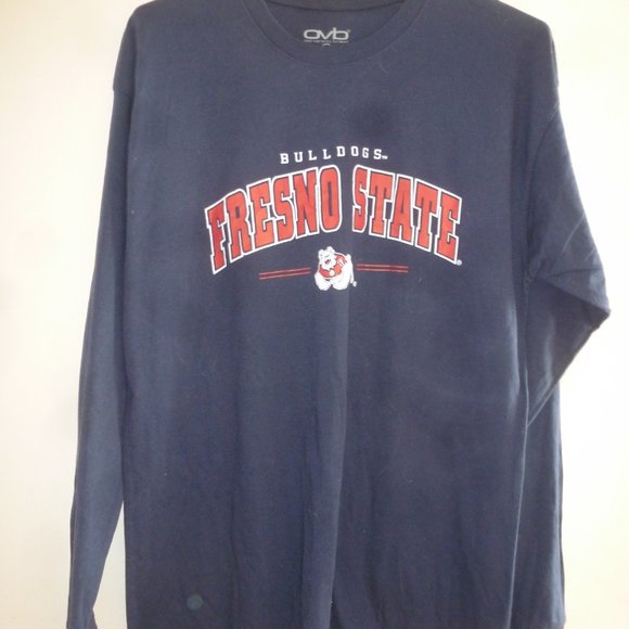 NEW Navy Fresno State Bulldogs Team Stack Long Sleeve T-Shirt sz. Large - Picture 1 of 4